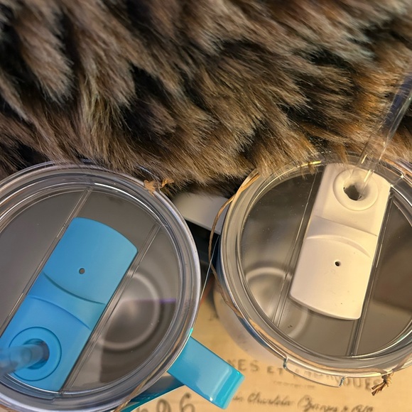 ‼️SOLD‼️ Four ALDI Gear Stainless Steel Tumblers with Straws NWT Blue & White - Picture 11 of 13